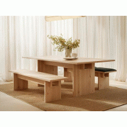 Table de réunion Leiho Treku en placage de bois avec vernis de protection