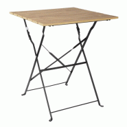 Table de terrasse carrée Perth effet bois | Bolero - FU538