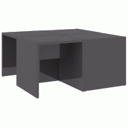 VidaXL Tables basses 4 pcs gris brillant 33x33x33 cm bois d'ingénierie Modèle Atlas Infinite Élite - 806821