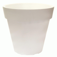 WellHome - Pot en polyéthylène rotomoulé 24L Ø40x35cm en coloris Blanc - Top Garden Alex - blanc PLS006