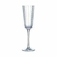 4 flûtes à Champagne 17cl Macassar - Cristal d'Arques - Verre ultra transparent au design vintage - transparent 0883314988147_0