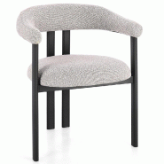 Chaise avec accoudoir Giuditta noir/gris 62 x 57 x 80 cm - par 2