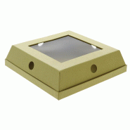 Cloche à fromage Kraft carrée 25x25 - Cloche à fromage Kraft carrée 25x25 -