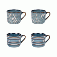 Coffret de 4 tasses Helsinki bleu 18 cl - Rond Grès Table Passion 10x7 cm - bleu Grès 3106232282591 Coffret de 4 tasses Helsinki bleu 18 cl - Rond Grès Table Passion 10x7 cm - bleu Grès 3106232282591