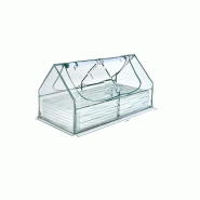 COSTWAY Serre 3 en 1 avec lit surélevé, châssis rectangulaire pour fleurs et herbes aromatiques dans le jardin, argent (180 x 90 x 91 cm) - argent�