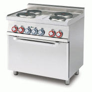 Cuisinière électrique triphasée à 4 plaques avec four électrique multifonctions. Dimensions 80x60 h90 cm. Modèle CFM4-68ET - 2229