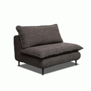 FAUTEUIL LIT CONVERTIBLE EXPRESS LISBONNE 70CM SOMMIER À LATTES MATELAS 13CM TISSU TWEED ANTHRACITE CHINÉ