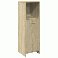Helloshop26 - Armoire de salle de bain rangement 30 x 30 x 95 cm design moderne espace optimisé en bois d'ingénierie chêne sonoma 02_0049681 - Bois