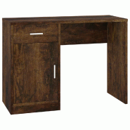 Helloshop26 - Bureau table poste de travail meuble d'ordinateur informatique étude avec tiroir et armoire chêne fumé 100 x 40 x 73 02_0023451 - 300 Helloshop26 - Bureau table poste de travail meuble d'ordinateur informatique étude avec tiroir et armoire chêne fumé 100 x 40 x 73 02_0023451 - 300