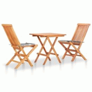 Helloshop26 - Ensemble de bistro jardin meuble extérieur terrasse 3 pièces avec coussins à carreaux gris teck 02_0013520 - 3000736947768 Helloshop26 - Ensemble de bistro jardin meuble extérieur terrasse 3 pièces avec coussins à carreaux gris teck 02_0013520 - 3000736947768