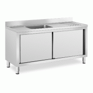 Helloshop26 - Plonge inox sur meuble 1 bac acier inoxydable 500 x 400 x 240 mm professionnelle 14_0005015 - inox 3000227831538
