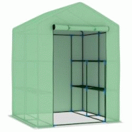 Helloshop26 - Serre tente abri plante fleur légumes avec étagères acier 143 x 143 x 195 cm vert 02_0044648 - 3000220282764 Helloshop26 - Serre tente abri plante fleur légumes avec étagères acier 143 x 143 x 195 cm vert 02_0044648 - 3000220282764