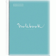 MIQUELRIUS Lot de 5 Cahier Emotions A4, 160p./80 feuilles 90 g/m², reliure intégrale, couverture PP coloris bleu ciel, quadrillé 5x5 - 8422593460580