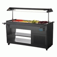 Polar Buffet réfrigéré roulant 4 x GN 1/1, en acier noir, 175 W, 220 V - MONO - 5050984806056