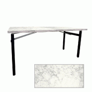 RestooTab - Table pliable Tambu 160x80cm marbre bianca luna - blanc Bois manufacturé TB-TAMBU-16080M-MB.LUNA