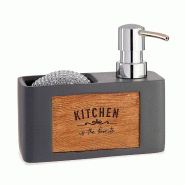 San Ignacio KINVARA - Distributeur de Savon avec Éponge 6x15cm Gris - gris multi-matériau SANR194