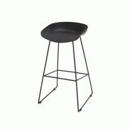 Tabouret haut Alma - structure fil en métal noir - coque en polypropylène - repose-pied - livraison rapide - garantie 3 ans Tabouret haut Alma - structure fil en métal noir - coque en polypropylène - repose-pied - livraison rapide - garantie 3 ans