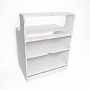 Structure comptoir d'accueil Réceptio - L84xP61,9xH111cm Ep.19mm - Blanc - Normes feu M2