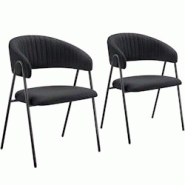 TecTake GmbH tectake Lot 2 Fauteuils rembourré ergonomique en tissu 150kg max noir - 405510 - noir polyester 405510 TecTake GmbH tectake Lot 2 Fauteuils rembourré ergonomique en tissu 150kg max noir - 405510 - noir polyester 405510