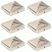 Vidaxl bouchons de poteau de clôture pyramidaux 6 pcs inox 71x71 mm 145485 Vidaxl bouchons de poteau de clôture pyramidaux 6 pcs inox 71x71 mm 145485