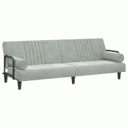 VidaXL Canapé-lit avec accoudoirs gris clair velours Modèle Kelmoria - Matériau naturel 351894