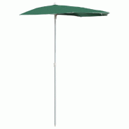 VidaXL Demi-parasol de jardin avec mât 180x90 cm vert Modèle Patio Aurora - 315560