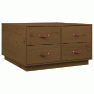 VidaXL Table basse Marron miel 80x80x45 cm Bois massif de pin Modèle Soleil Phi Plus - 821520