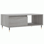 VidaXL Table basse Sonoma gris 90x50x36,5 cm Bois d'ingénierie Modèle Flex Riviera Élite - 830562