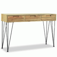 VidaXL Table console 120x35x76 cm Teck massif Modèle Orion Horizon - 244573
