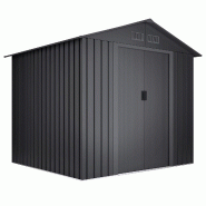 Wasabi - Abri de Jardin Métal 5,27m2 Light Anthracite - Porte coulissante double - Grilles de ventilation - Gris - Cabane extérieur - Cabanon - gris