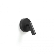 Applique minimal de forme ronde - avec liseuse -fixation en saillie - led smd 3w 3000k noir avec son interrupteur