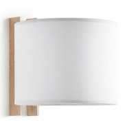 Applique wood e27 40w coton blanc