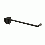 Broche simple noire avec embout pour tube rectangulaire P10cm