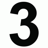 Chiffre autocollant noir - 3