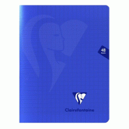 Clairefontaine Lot de 10 Cahier Mimesys 17x22, 48p./24 feuilles 90 g/m² piquées, coloris bleu marine, Séyès - 3329683227519