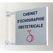 Enseigne drapeau sur potence pour extérieur - direct signaletique - h 1000 x l 600 mm