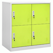 Helloshop26 - Armoire à casiers moderne salle de classe avec serrures 90 x 45 x 92 cm en acier gris 02_0046922 - gris acier 3000234500182