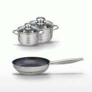 Lot Poêle 24cm et 2 Faitouts 14/16cm Elo Profi Therm Platinum - gris inox 3176239988857