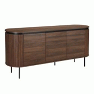 Oviala Business Buffet 2 portes moderne rectangulaire L160 cm bois foncé - marron Bois massif 113646 Oviala Business Buffet 2 portes moderne rectangulaire L160 cm bois foncé - marron Bois massif 113646