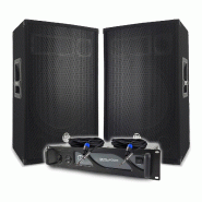 Pack Sono DJ BM SONIC Amplificateur 2000W, Paire d'Enceintes Passives 2x700W, Câbles Speakon, Sonorisation PRO - 3666638036742