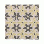 Papstar Serviettes 200, 3 plis pliage 1/4 33 cm x 33 cm "Dark Flowers" - gris papier 37092
