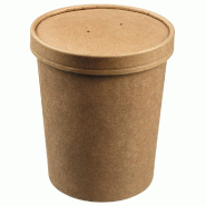 Pot à soupe Ecokraft + couvercle carton laminé naturel 1000ml - par 250
