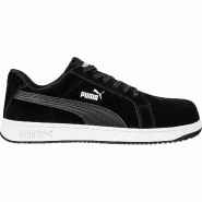 PUMA SAFETY Chaussures de sécurité basses ICONIC SUEDE LOW S1PL ESD FO HRO SR -  noir 44 - 44 noir multi-matériau 4051428109031