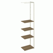 Suite structure Cage blanc 58x40x240cm 4 tablettes olivier