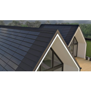 Tuile métallique photovoltaïque pour toiture - Metrotile eQUBE® - système intégré et esthétique Tuile métallique photovoltaïque pour toiture - Metrotile eQUBE® - système intégré et esthétique