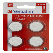 Verbatim CR2450 - Batterie jetable - CR2450 - Lithium - 3 V - 4 pièces - Argent - argenté 49535