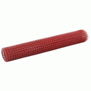 Vidaxl grillage acier avec revêtement en pvc 10x1 m rouge 143659