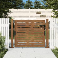 Vidaxl portail de jardin 105x105 cm acier corten conception de carré 153197