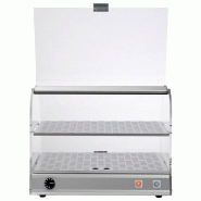 Vitrine chaude avec 2 niveaux et vitre curbe, +40°C 550x405x425 mm - VIRTUS - 0615402679671