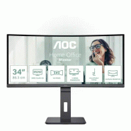 AOC CU34P3CV écran plat de PC 86,4 cm (34") 3440 x 1440 pixels UltraWide Quad HD LED Noir